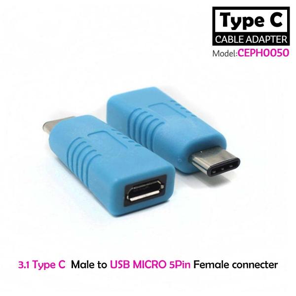 3.1 Type C Male to USB MICRO 5Pin Female connecter,BLUE