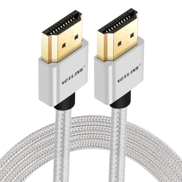  VOXLINK 1.4v 19 + 1 High Speed Gold Plated HDMI 1080P cable silver cotton thread 1m