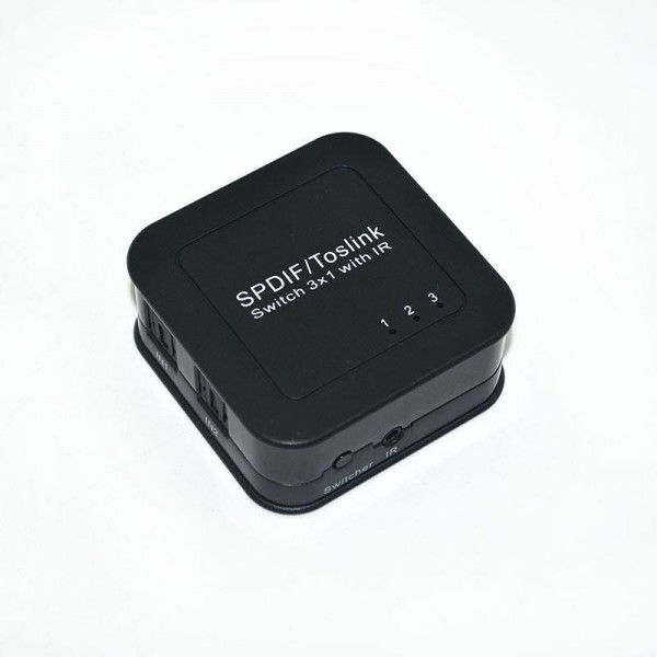 Spdif/toslink/optical splitter 3x1 ,Fiber optic distributor 3 x1 with remote control