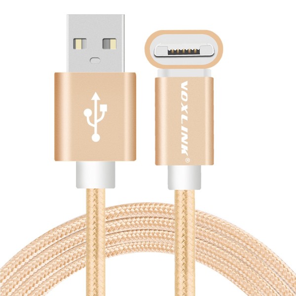 VOXLINK 2 in 1 Universal Quick charge usb cable for IOS Iphone 6 6s and android samsung S6 phone Tyrant gold 1M