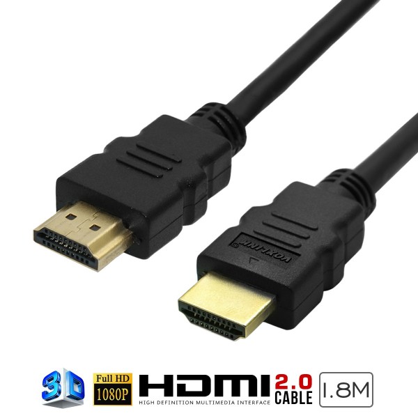 Voxlink 1.8M OD5.5MM 2160P HDMI 2.0 Cable V2.0 for 3D HDTV with Ethernet 24K Gold Plated 4K X 2K