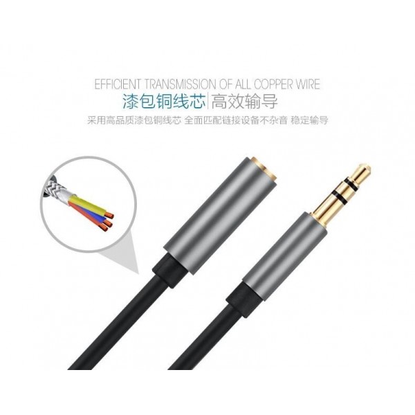VOXLINK Aluminum Male to female audio cable 3.5mm audio line aux audio cable car cable car 1.5M