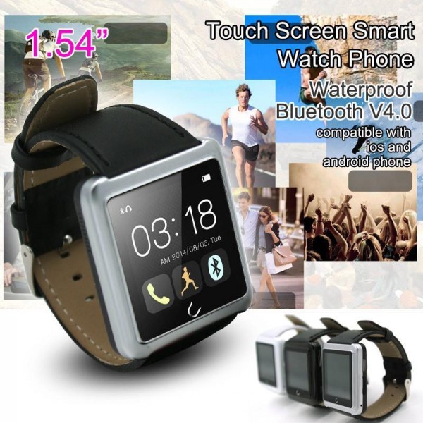 1.54inch Touch Screen Smart Watch Phone ,bluetooth V4.0 smart phone ,compatible with ios and android phone,white