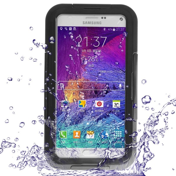 Waterproof Shockproof Dirt SnowProof Cover case with Stand Function for Note4 N9100,black