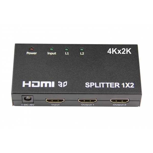 MINI 1x2 HDMI Splitter for noise space and security concerns data center control information distribution