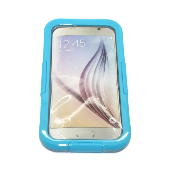 Waterproof Case Dustproof Shockproof Gel Touch Screen Ipx8 Swimming Diving Cover For Samsung GALAXY S6/S6 EDGE、sky blu
