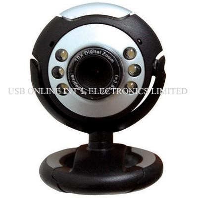 USB 6 LED PC Webcam Camera plus + Night Vision MSN, ICQ, AIM, Skype, Net Meeting and compatible with Win 98 / 2000 / NT 