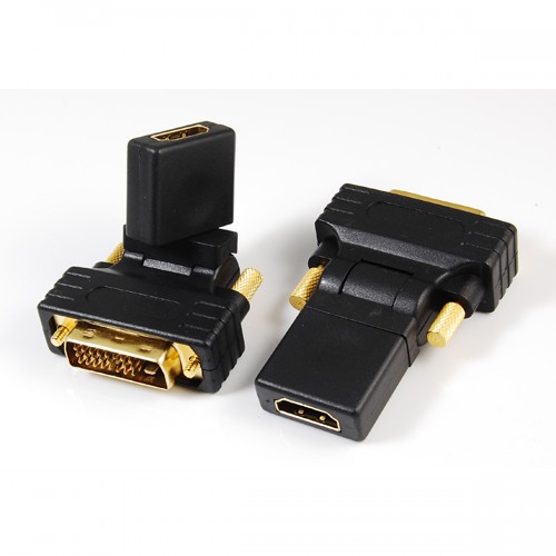 DVI(24+1)male to HDMI female adaptor,rotating 270°