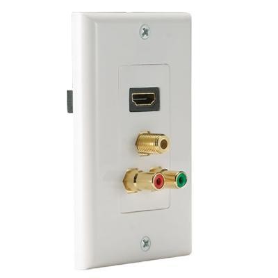 HDMI WALL PLATE GOLD-PLATED(Single Port+F+2RCA)