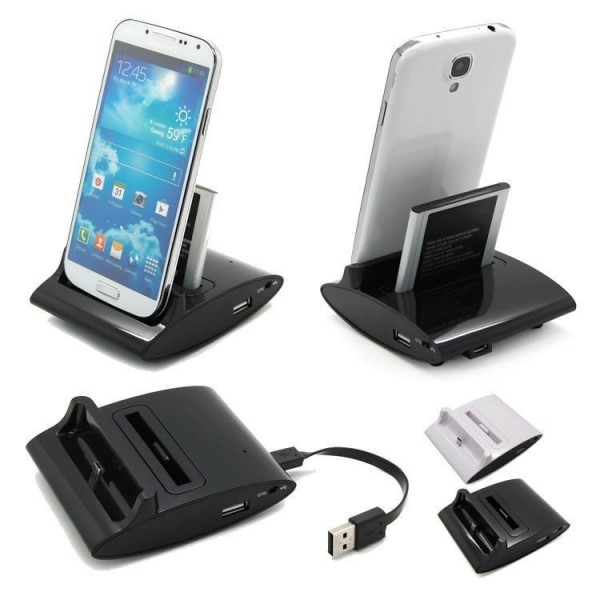 Dual OTG USB Sync Battery Charger Dock Holder For SAMSUNG Galaxy S4
