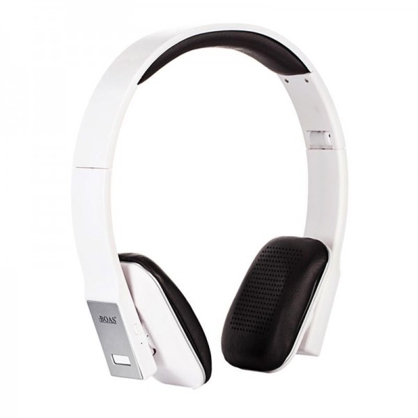 BOAS-Wireless Bluetooth 4.0 Stereo Headset Headphone,White