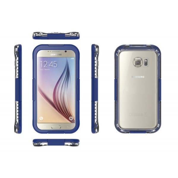 Waterproof Case Dustproof Shockproof Snowproof Gel Touch Screen Ipx8 Swimming Diving Cover For Samsung GALAXY S6、dark bl