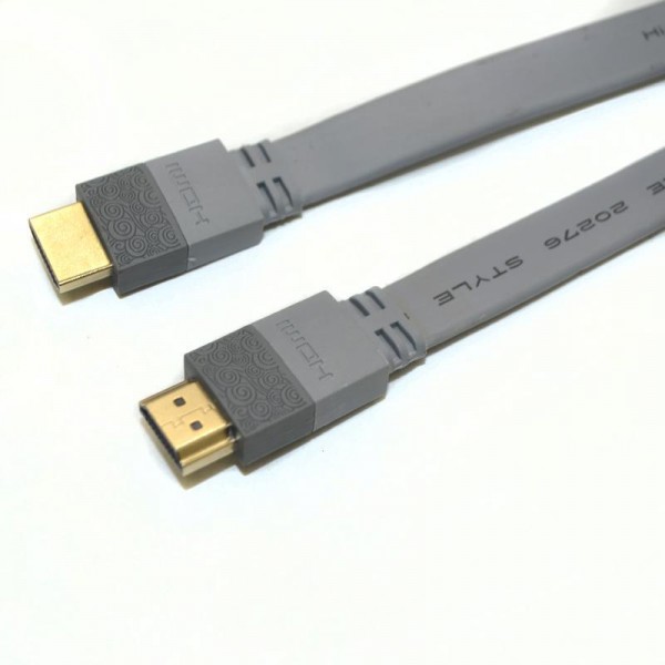 2.0V HDMI Male to Male colorful noodle cable, HDMI 2.0 Cable 1080P 4K*2K 3D Ethernet 10M,Grey