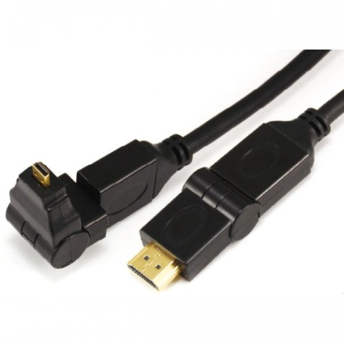 Micro HDMI male(rotating 360°) to HDMI male(swing type) cable 11-X-006