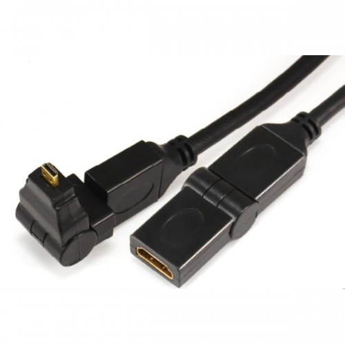 Micro HDMI male(rotating 360°) to HDMI female(swing type) cable 11-X-008