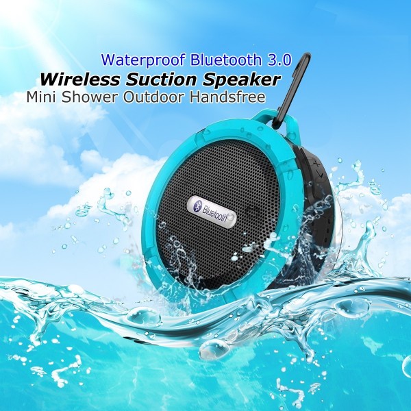 Waterproof Bluetooth 3.0 Wireless Suction Speaker Mini Shower Outdoor Handsfree,BLUE
