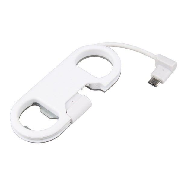 Micro USB Charger Charging Sync Data Cable with Bottle Opener For Samsung HTC LG,White