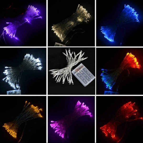 3pcs 5M 50 LED Battery Powered LED String Light AA Battery Operated Fairy Party Wedding Christmas Decoration LED, Yellow