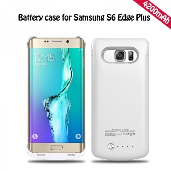 The 4200MAH back clip battery for samsung S6 edge plus mobile charging power supply for samsung S6 edge plus,white