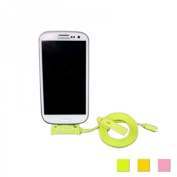 High quality NEW Data cable bracket cable stand phone holder for samsung Galaxy S2 S3 S4,white
