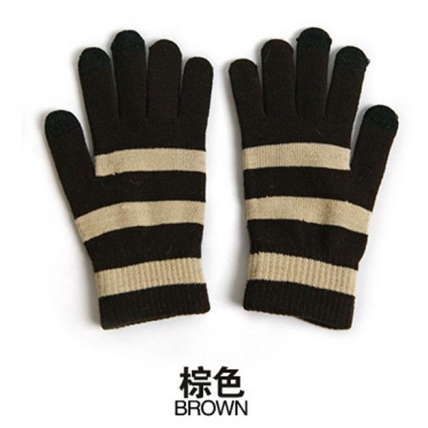 Unisex Warm Capacitive Touch Screen Gloves Winter Snow For Smartphone Tablet-brown