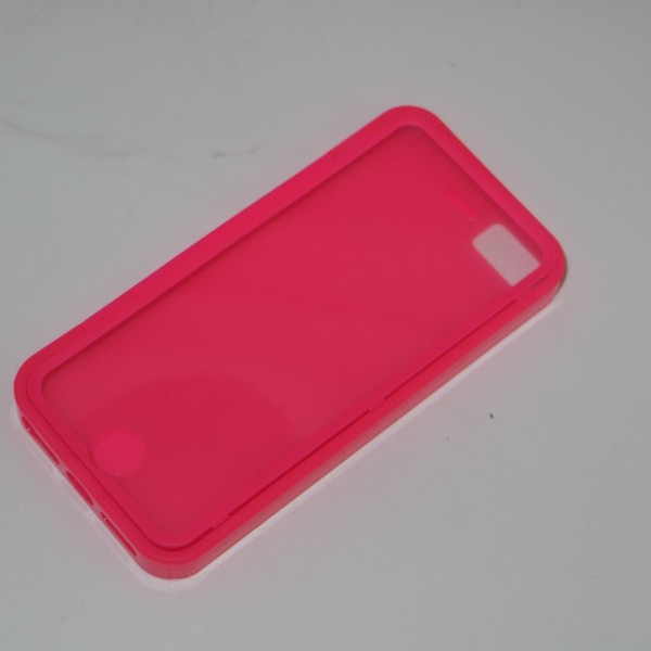 Full Screen Window ,Touch Transparent View Flip Case Cover for iPhone5S ,hot pink