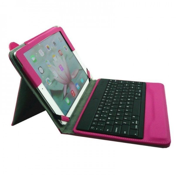 Wireless Bluetooth Keyboard PU leather Case Cover For Apple Ipad Air 2 /ipad 6,pink