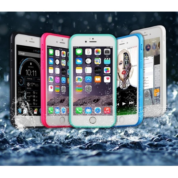 Waterproof Full Screen Window ,Touch Transparent View Case Cover,waterproof case for iphone 6 4.7inch,black+white