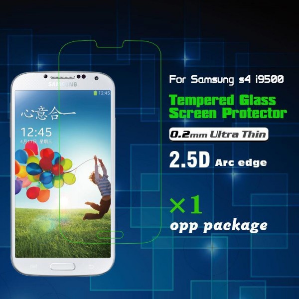 0.2mm Ultra Thin 2.5D HD Clear Tempered Glass Screen Protector for Samsung Galaxy 9500-opp package