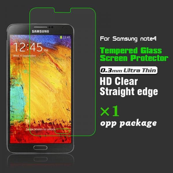 0.3mm Ultra Thin HD Clear Tempered Glass Screen Protector for Samsung note4-opp package