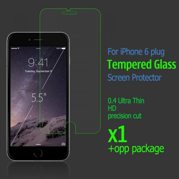 0.4 Ultra Thin HD Clear Tempered Glass Screen Protector for iPhone6 plug-opp package