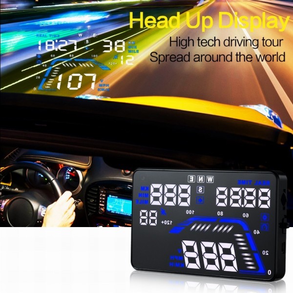 Q7 5.5 inch GPS Car HUD Head Up Display Windscreen Projector Vehicle Speed Warning Fuel Consumption Car Alarm System