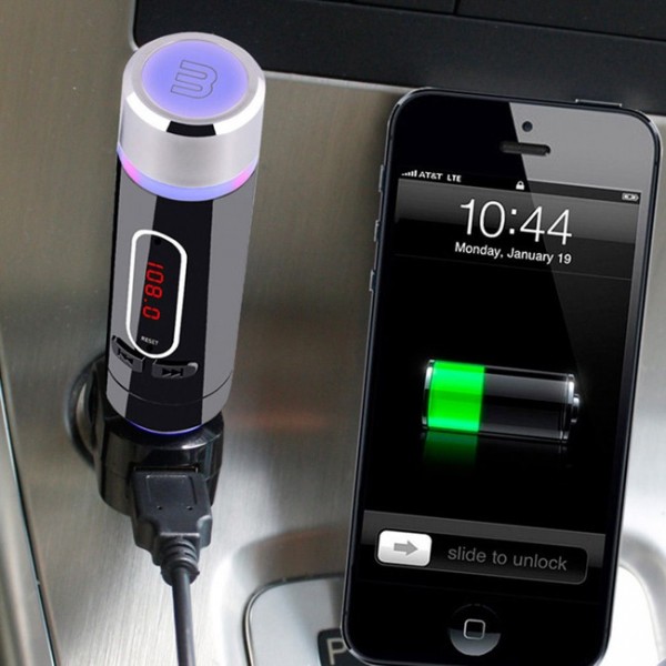 LED Display Wireless Bluetooth Car Kit FM Transmitter MP3 Player Handsfree kit USB Charger For Samsung Iphone 6 HTC Smartphone