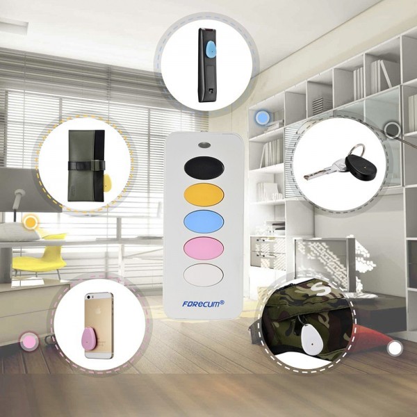 Wireless remote electronic key wallet locator finder receiver 5 in 1 alarm receiver,White