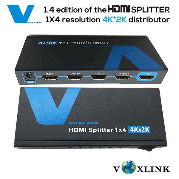 Voxlink 1.4 edition of the HDMI SPLITTER 1X4 resolution 4K*2K distributor
