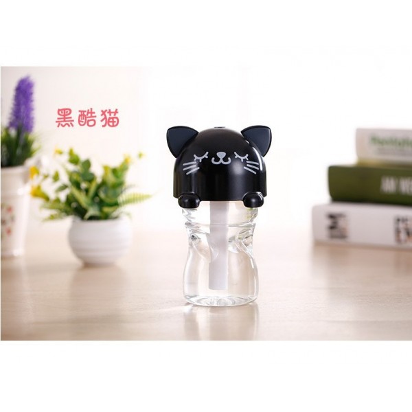 USB Portable ABS Cute Humidifier USB Mini Portable Humidifying Air Diffuser Mist Maker Home,Black