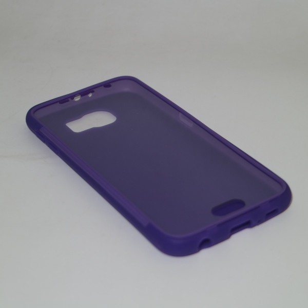 Full Screen Window ,Touch Transparent View Flip Case Cover for samsung S6,purple